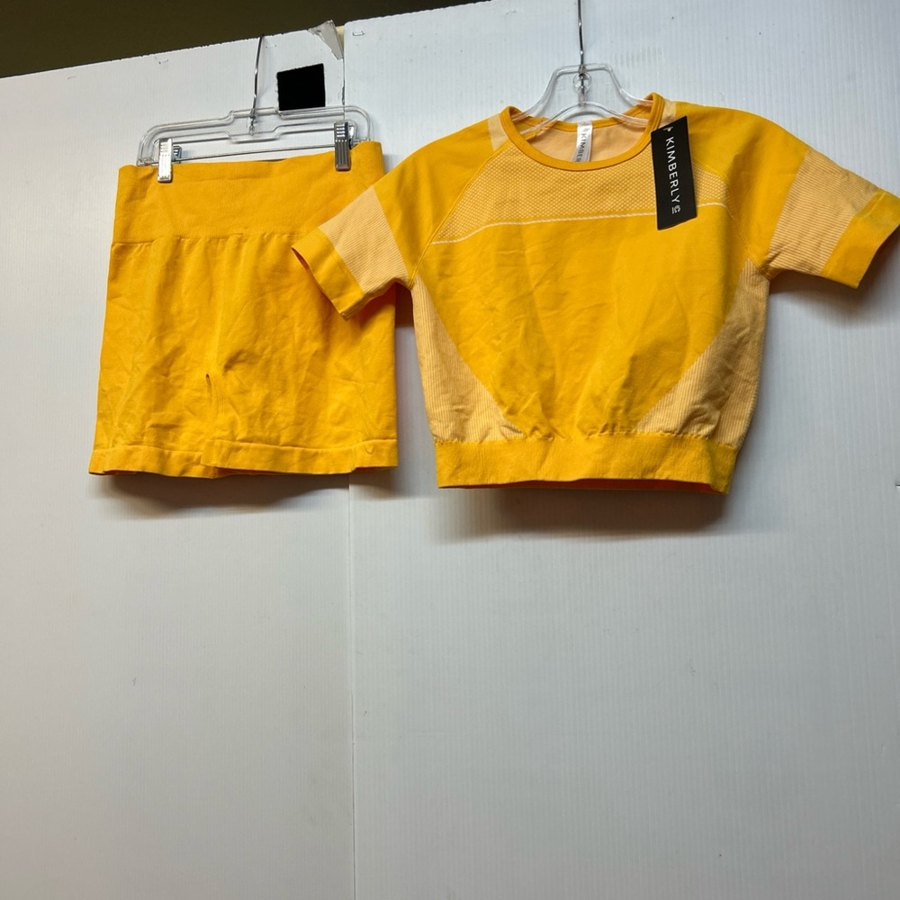 Vibrant Yellow Kids Matching Set - Short Sleeve Tee and Shorts